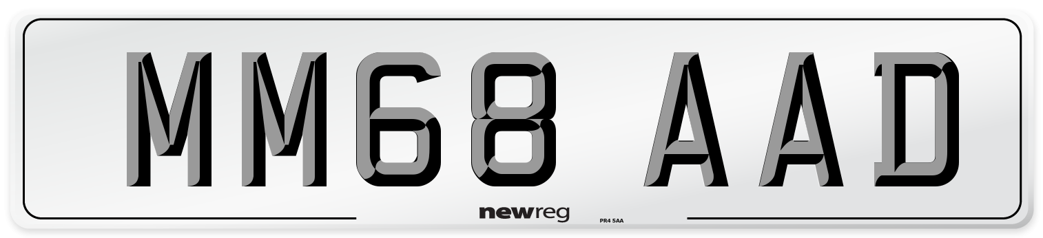 MM68 AAD Number Plate from New Reg